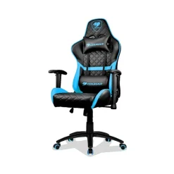 Fauteuil gamer ARMOR ONE - accoudoirs réglables - appui-tête intégré - noir et bleu