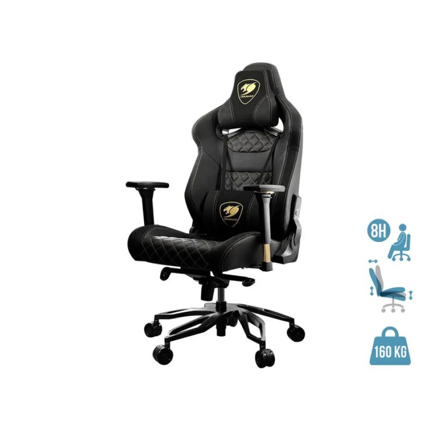 Fauteuil gamer ARMOR TITAN PRO- accoudoirs réglables - appui-tête amovible - noir