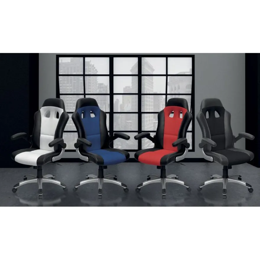 Fauteuil gamer RACER - accoudoirs rabattables - noir
