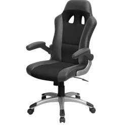 Fauteuil gamer RACER - accoudoirs rabattables - noir