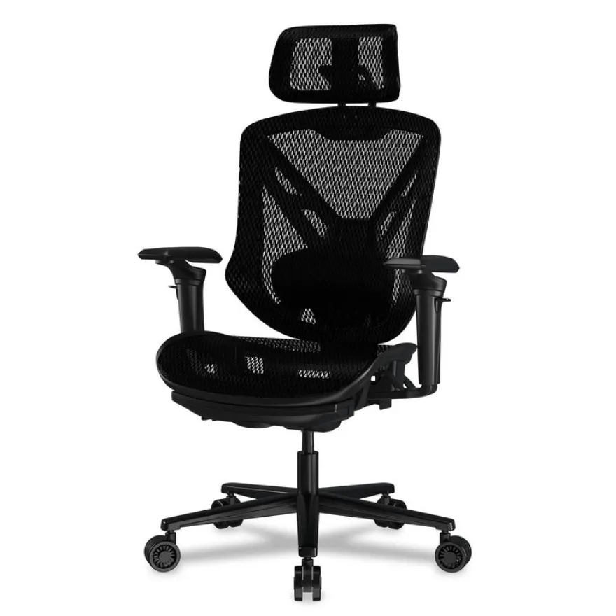 Fauteuil gamer SPEEDER - accoudoirs réglables - appui-tête intégré - noir