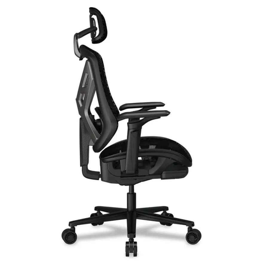 Fauteuil gamer SPEEDER - accoudoirs réglables - appui-tête intégré - noir
