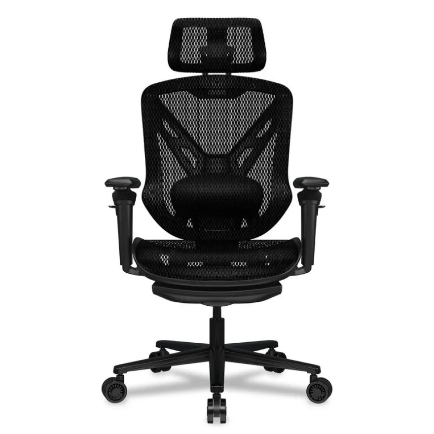 Fauteuil gamer SPEEDER - accoudoirs réglables - appui-tête intégré - noir