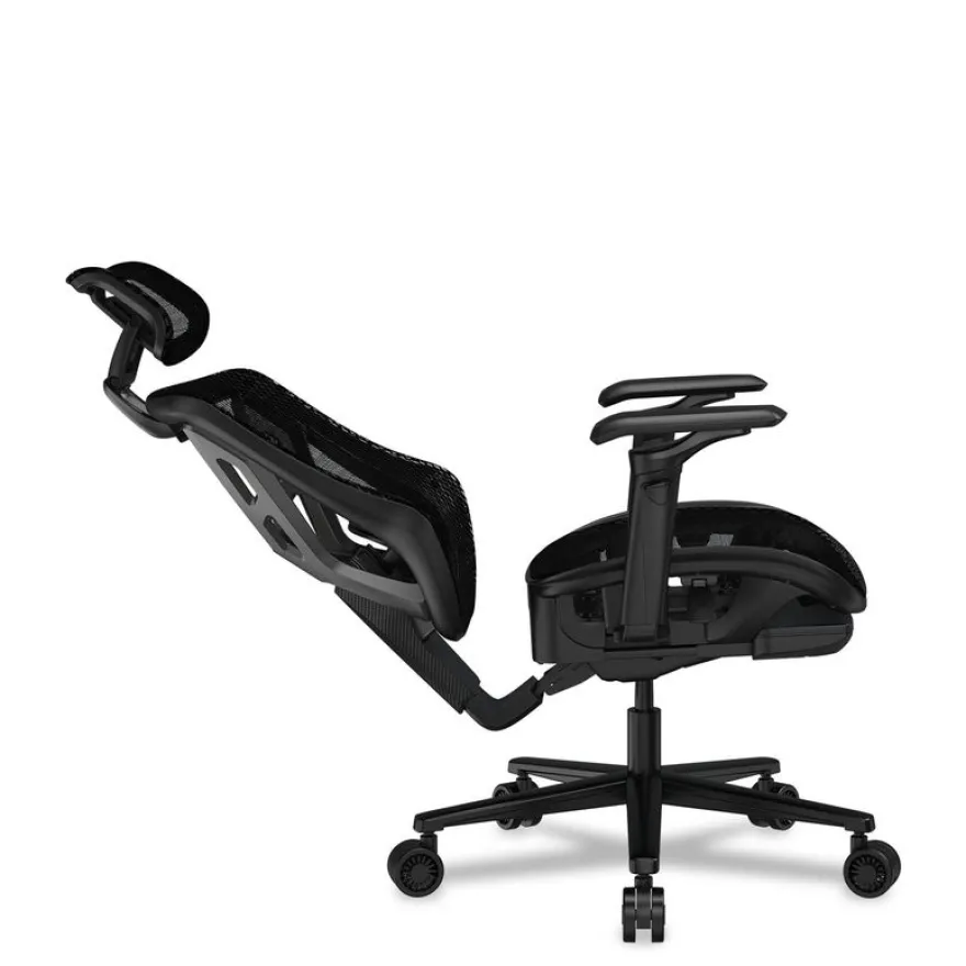 Fauteuil gamer SPEEDER - accoudoirs réglables - appui-tête intégré - noir