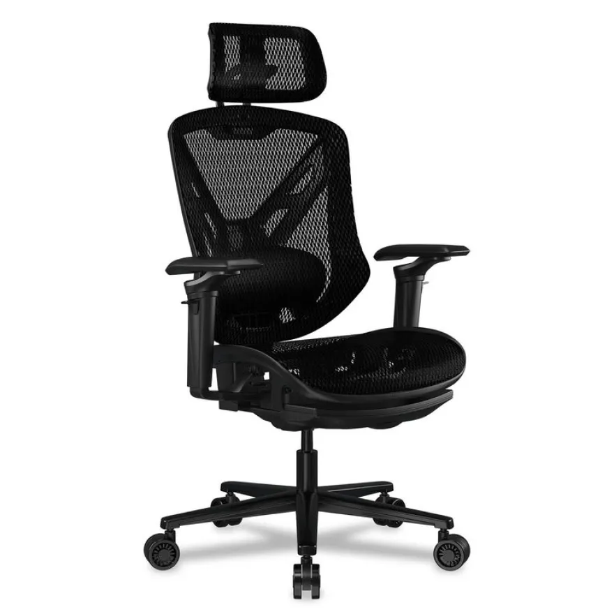 Fauteuil gamer SPEEDER - accoudoirs réglables - appui-tête intégré - noir