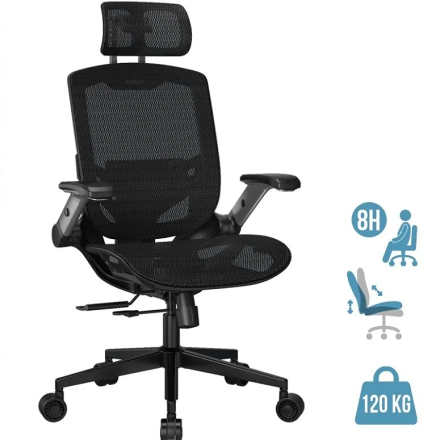 Fauteuil gamer SPEEDER ONE - accoudoirs réglables - appui-tête intégré - noir