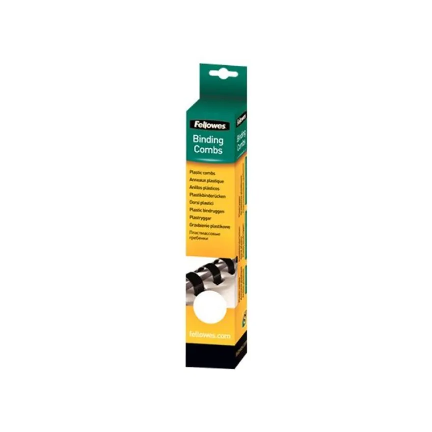 Fellowes - 25 anneaux de reliure en plastique - 10 mm - jusqu'à 55 feuilles - blanc