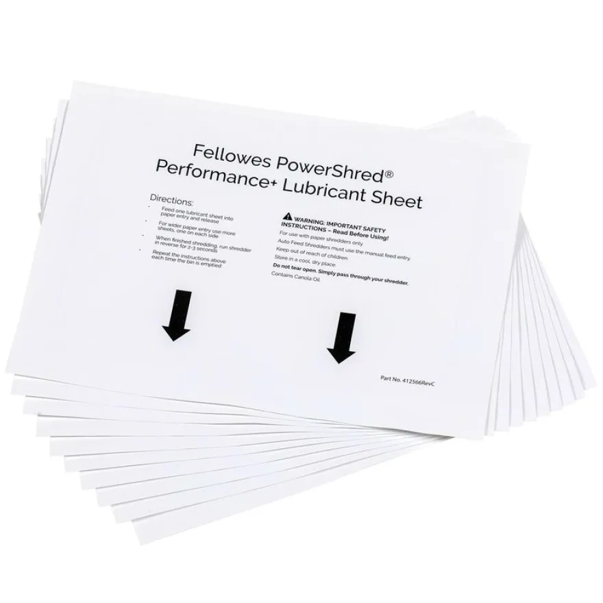 Fellowes - 10 feuilles de lubrification pour destructeur