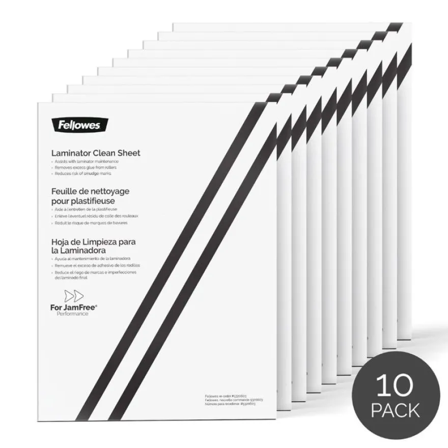 Fellowes - 10 feuilles de nettoyage pour plastifieuse A4