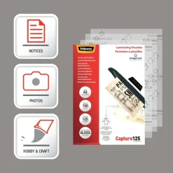 Fellowes - 100 pochettes de plastification A3 (303 x 426 mm) - 125 microns - brillantes