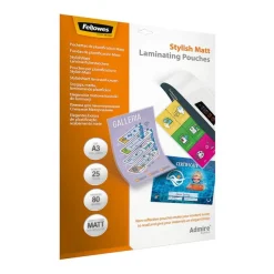 Fellowes - 25 pochettes de plastification A3 (303 x 426 mm) - 80 microns - mate