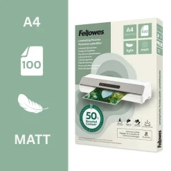 Fellowes - 100 pochettes de plastification A4 - recyclé - mates