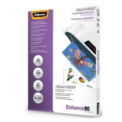 Fellowes - 100 pochettes de plastification A4 (216 x 303 mm) - 80 microns - brillantes