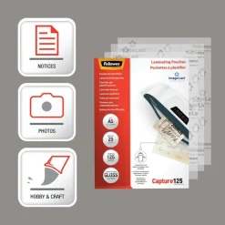 Fellowes - 25 pochettes de plastification A5 (154 x 216 mm) - 125 microns - brillantes