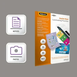 Fellowes - 25 pochettes de plastification A4 (216 x 303 mm) - 80 microns - mate