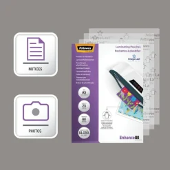 Fellowes - 25 pochettes de plastification A5 (154 x 216 mm) - 80 microns - brillantes