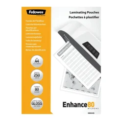 Fellowes - 250 pochettes de plastification A4 (216 x 303 mm) - 80 microns - brillantes
