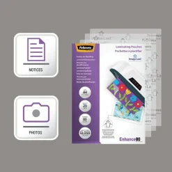 Fellowes - 25 pochettes de plastification A4 (216 x 303 mm) - 80 microns - brillantes