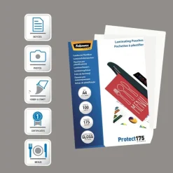 Fellowes - 100 pochettes de plastification A4 (216 x 303 mm) - 175 microns - brillantes