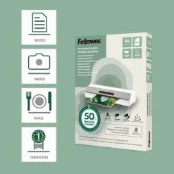 Fellowes - 100 pochettes de plastification A6 - recyclé - mates
