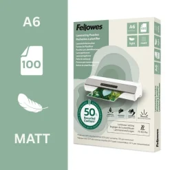 Fellowes - 100 pochettes de plastification A6 - recyclé - mates