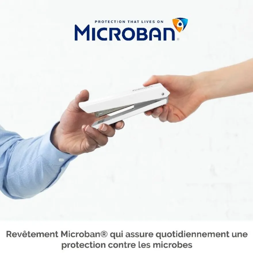 Fellowes - Agrafeuse LX820 blanche avec Microban® - capacité de 20 feuilles - pleine bande