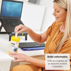 Fellowes - boîte de 100 lingettes nettoyantes multi-surfaces