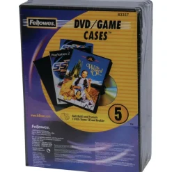 Fellowes - Pack de 5 boîtiers pour DVD - Noir