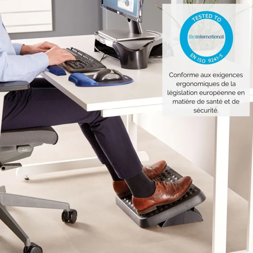Fellowes - Repose-pieds réglable en hauteur - surface massante