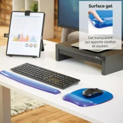 Fellowes - Tapis de souris avec repose-poignet Crystals Gel bleu