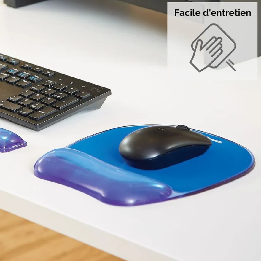 Fellowes - Tapis de souris avec repose-poignet Crystals Gel bleu