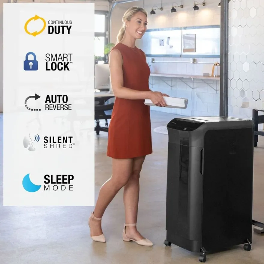Fellowes AutoMax 550C - destructeur de documents coupe croisée - 550 feuilles - Corbeille 83 litres - anti-bourrage - destruction silencieuse