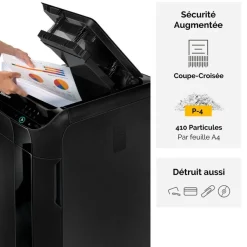 Fellowes AutoMax 350C - destructeur de documents coupe croisée - 350 feuilles - Corbeille 68 litres - anti-bourrage - destruction silencieuse