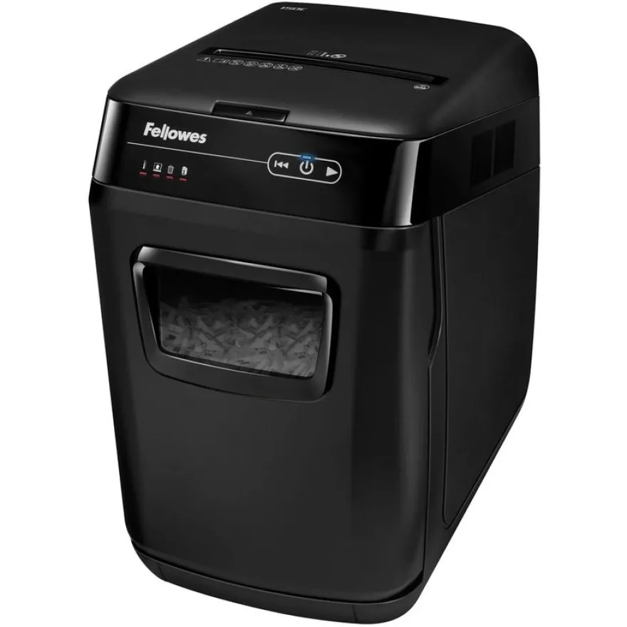 Fellowes AutoMax 150C - destructeur de documents coupe croisée - 150 feuilles - Corbeille 32 litres - anti-bourrage - destruction silencieuse