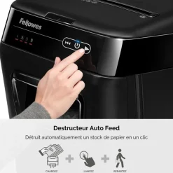 Fellowes AutoMax 150C - destructeur de documents coupe croisée - 150 feuilles - Corbeille 32 litres - anti-bourrage - destruction silencieuse