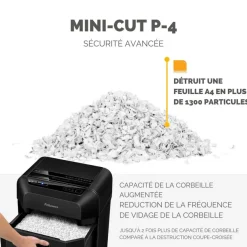 Fellowes AutoMax 80M - Destructeur de documents - Particules - 80 feuilles - Corbeilles 17 litres - Hybride - Noir