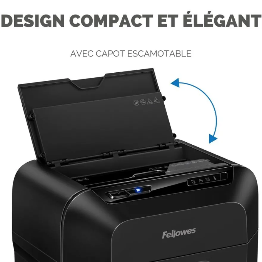 Fellowes AutoMax 90M - destructeur de documents coupe croisée mini-cut - 90 feuilles - Corbeille 17 litres