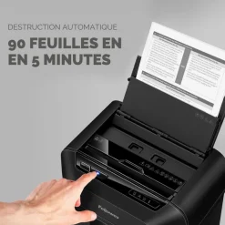 Fellowes AutoMax 90M - destructeur de documents coupe croisée mini-cut - 90 feuilles - Corbeille 17 litres