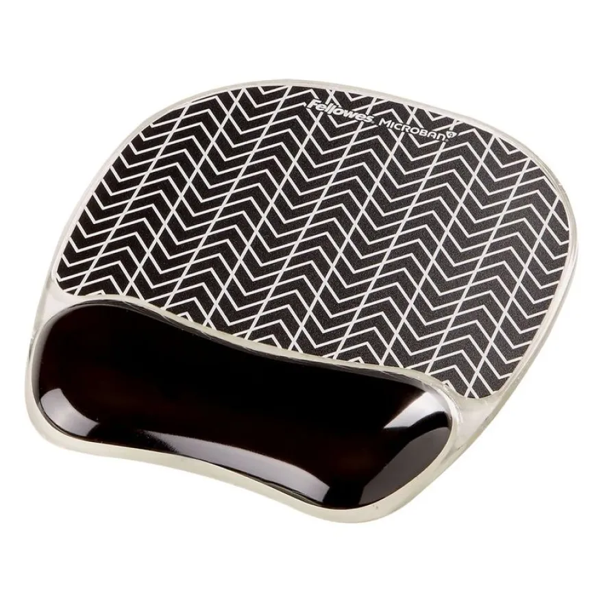 Fellowes chevron - Tapis de souris avec repose-poignet - support gel résistant - technologie anti-bactérienne Microban