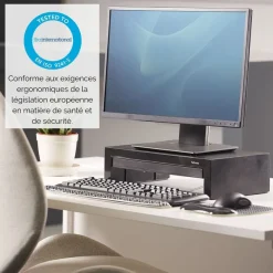 Fellowes Designer Suites - Support pour écran jusqu'à 21'' - réglable en hauteur - avec rangement - surface antidérapante