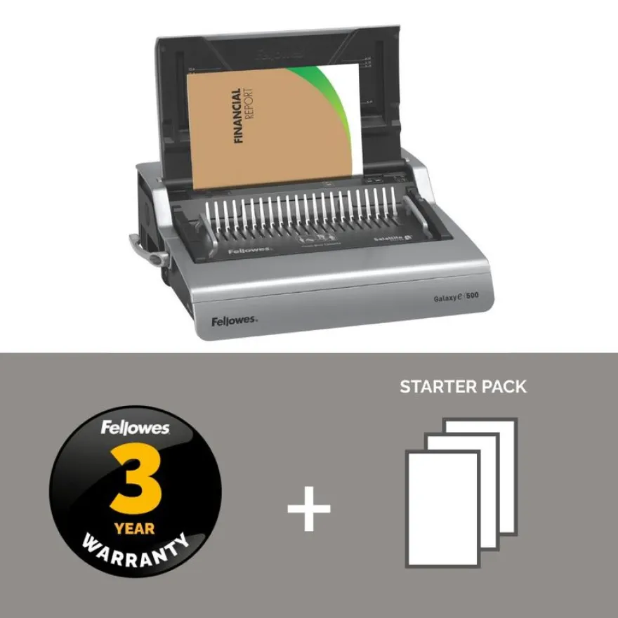 Fellowes Galaxy-E 500 - machine à relier / relieuse perforeuse éléctrique - perfore 25 feuilles - relie 500f