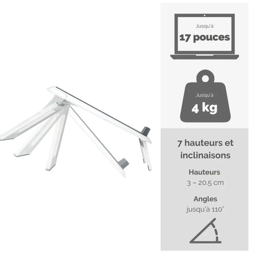 Fellowes I-Spire Series Quick Lift - support pour ordinateur portable - blanc