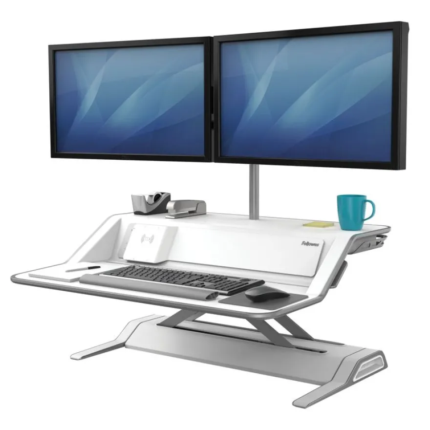Fellowes Lotus - Kit bras porte-écrans double pour station assis-debout Lotus