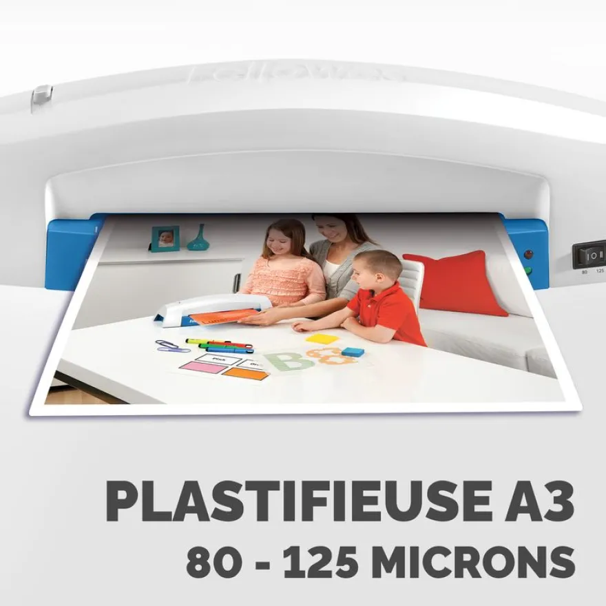 Fellowes Lunar + A3 - Plastifieuse A3 - de 80 à 125 microns - bleu