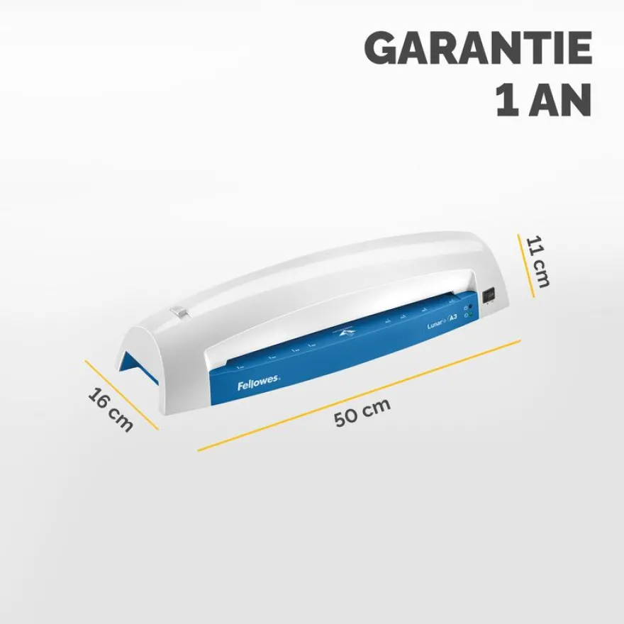 Fellowes Lunar + A3 - Plastifieuse A3 - de 80 à 125 microns - bleu