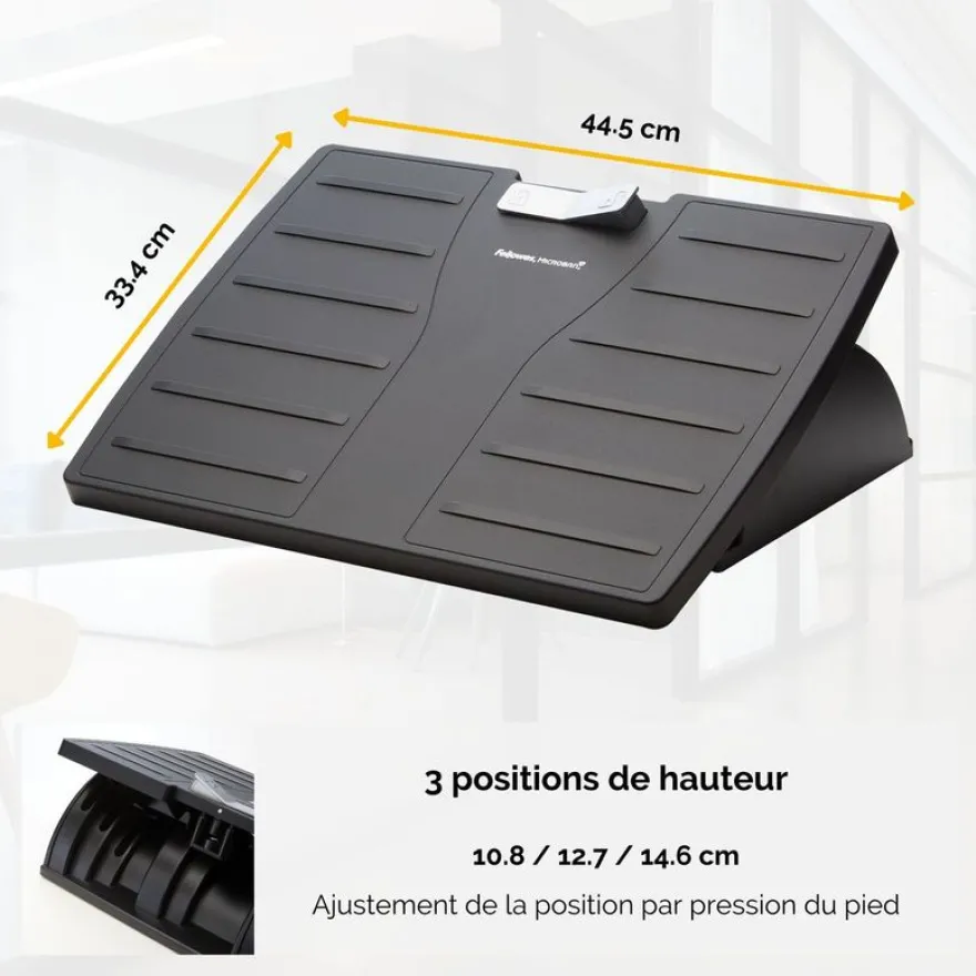 Fellowes Office Suites - Repose-pieds réglable anti-bactérien Microban - surface antidérapante