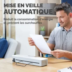 Fellowes Pixel - Plastifieuse A3 - de 80 à 125 microns, à chaud et à froid - anti-bourrage - temps de chauffe rapide