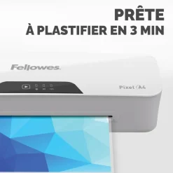 Fellowes Pixel - Plastifieuse A4 - de 80 à 125 microns, à chaud et à froid - anti-bourrage - temps de chauffe rapide