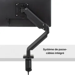 Fellowes Platinum series - Bras porte écran simple réglable - fixation sur bureau - noir