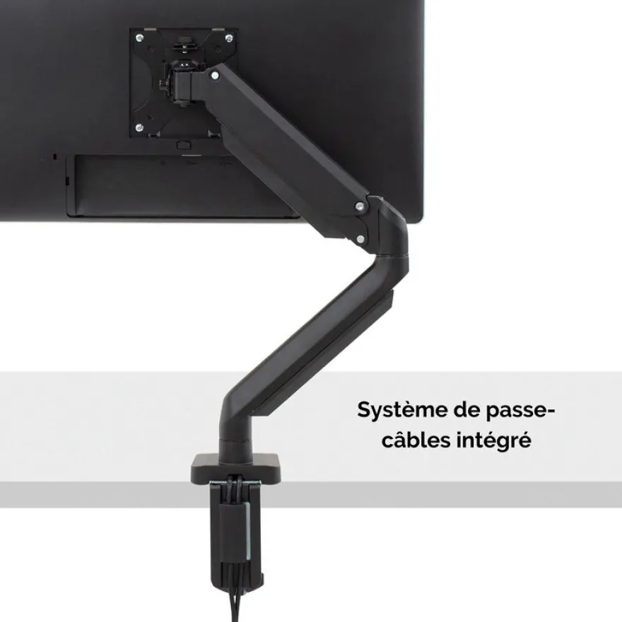 Fellowes Platinum series - Bras porte écran simple réglable - fixation sur bureau - noir